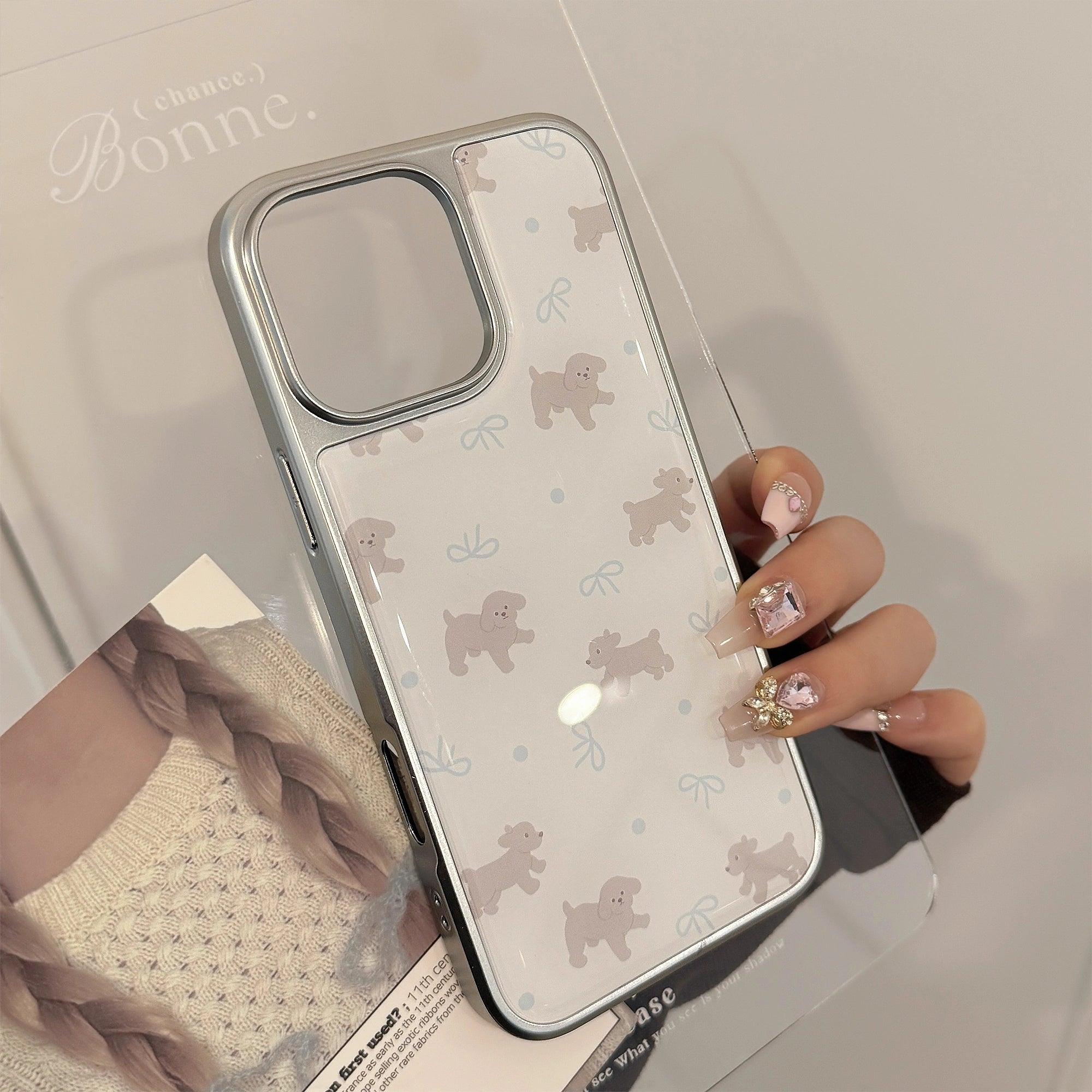Blue Knots & Gray Teddy - iPhone Case